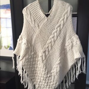 Cream Colored Knit Poncho